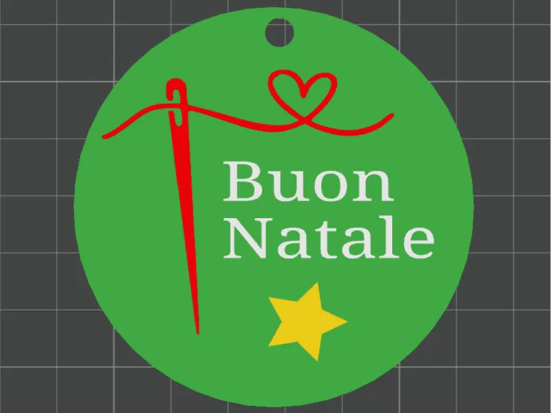 pallina di natale ago e filo a cuore