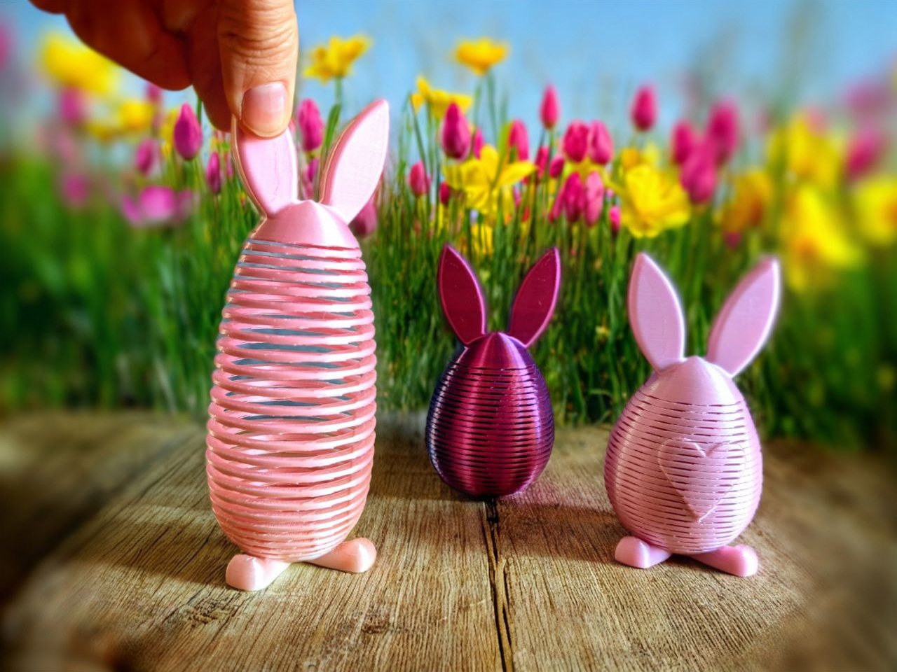 Slinky easter egg with funny bunny ears