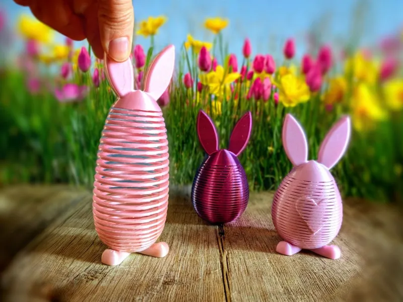 Slinky easter egg with funny bunny ears