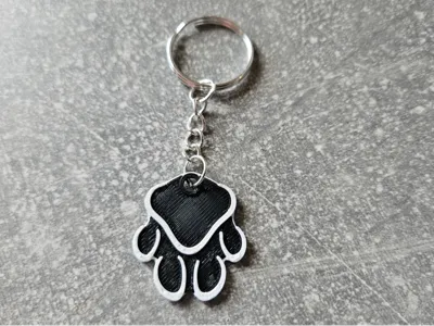 Dog paw keychain