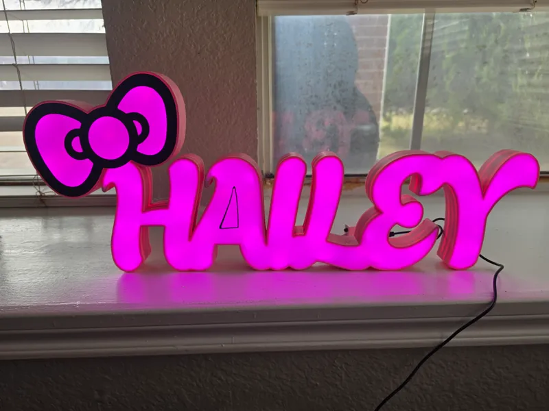HAI-LED Name light with Hello Kitty Bow