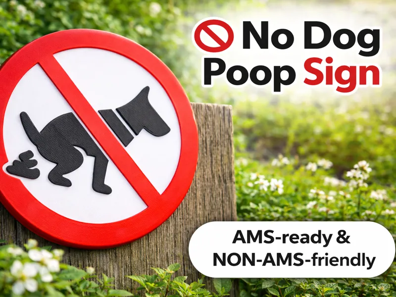 No Dog Poop Sign - Pictogram (AMS & NON-AMS)