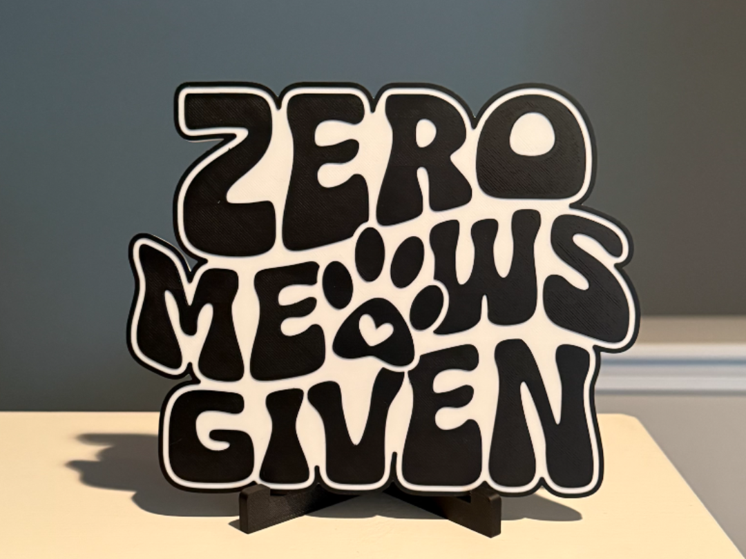 ZERO MEOWS GIVEN - FUNNY CAT SIGN
