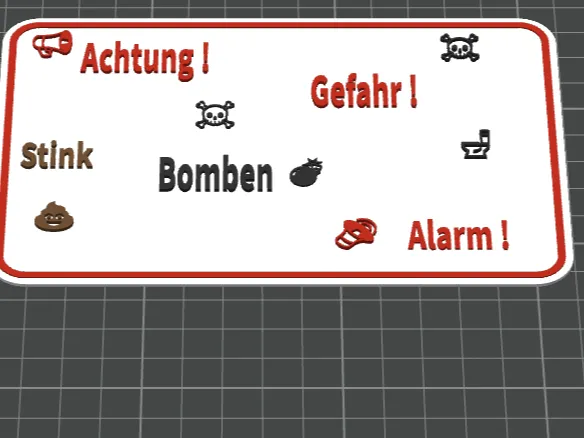 Achtung Gefahr Stinkbomben Alarm Schild