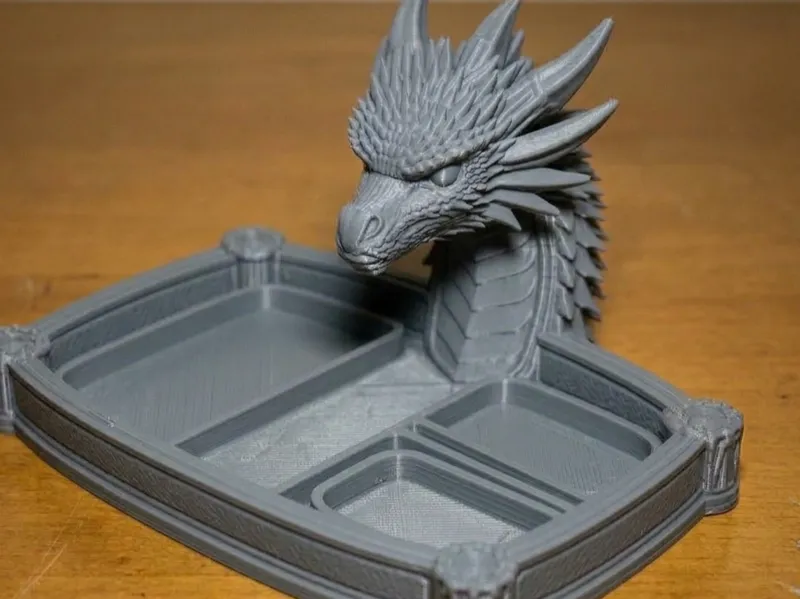 Storage tray with dragon head for desk and hallway
