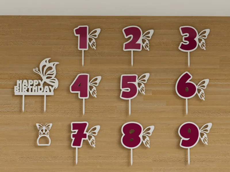 Butterfly birthday - numbers, napkin holder