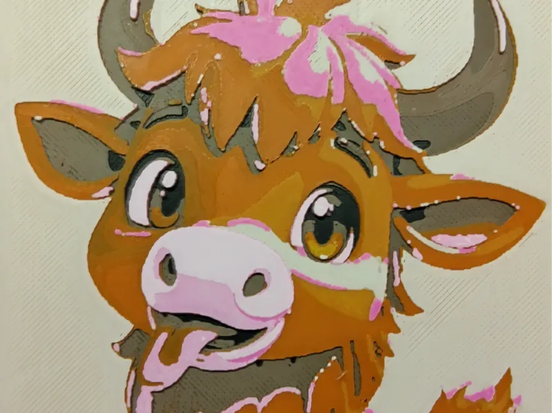 Highland cow baby with tongue 108 x 144
