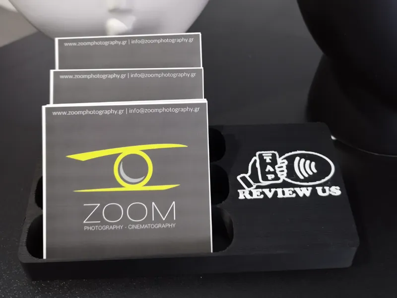 NFC Business Card Holder with Review Reminder