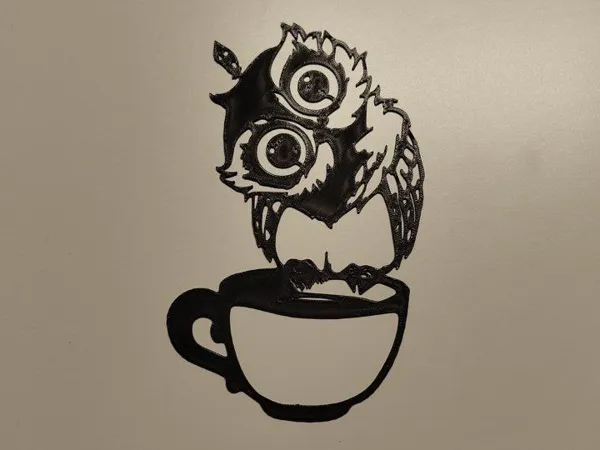 Décoration murale café et hibou