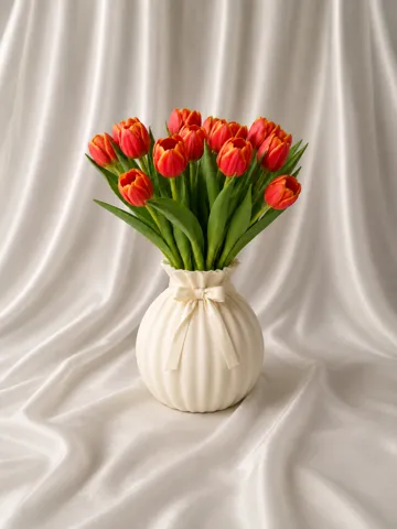 Jarrón decorativo: Bow Dress Vase – Elegant Decorative Flower Vase — vista de referencia 2
