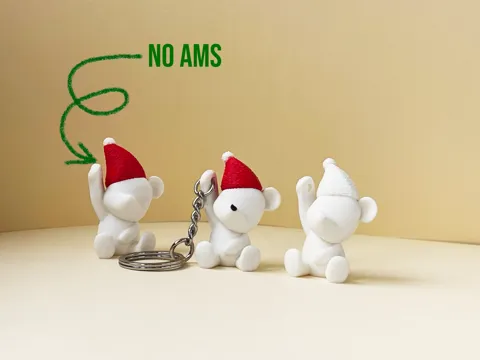Chained Bear with Santa Hat
