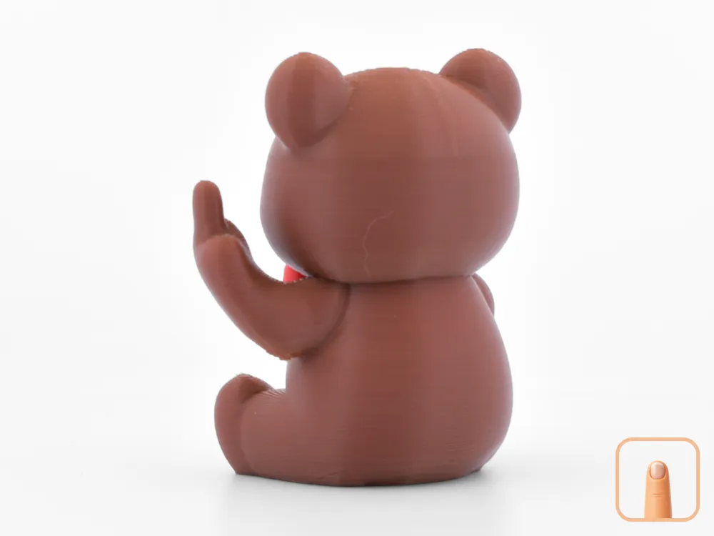 Ours en peluche doigt d'honneur - Modèle d'Impression 3D Gratuit