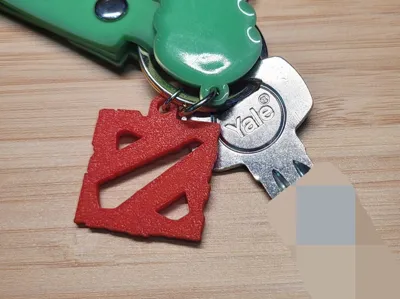 Dota 2 Keychain with center/corner hook