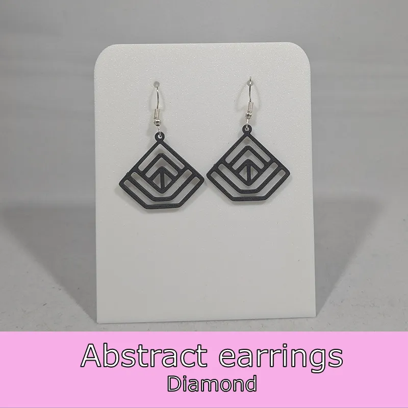 Abstract earrings - diamond (2 variants) view 3