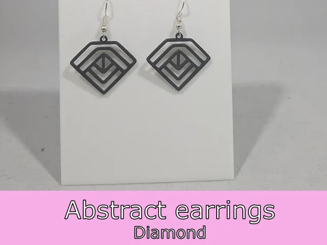 Abstract earrings - diamond (2 variants)