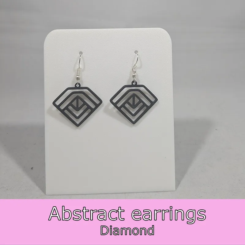 Abstract earrings - diamond (2 variants) view 2