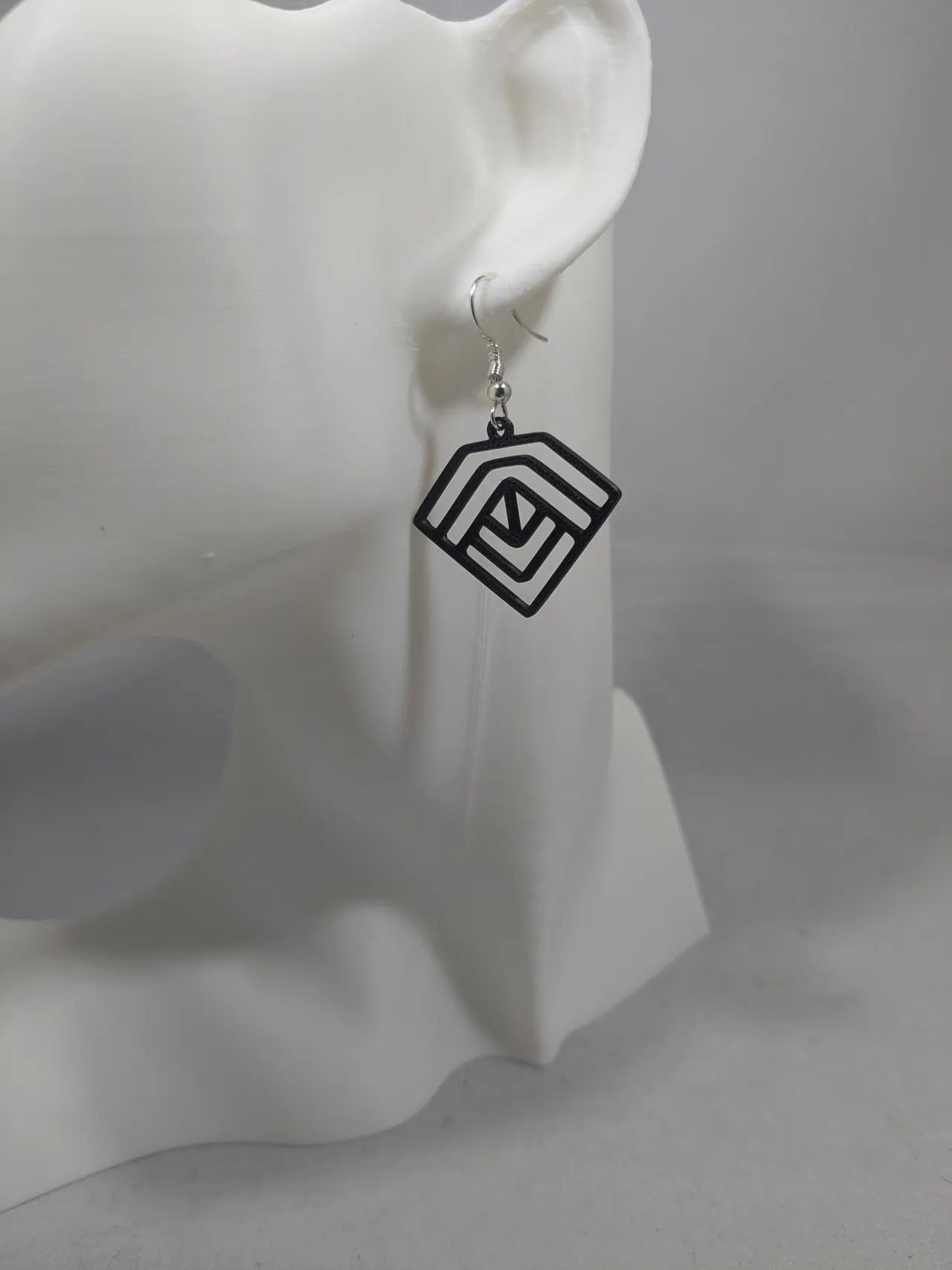 Abstract earrings - diamond (2 variants) view 4