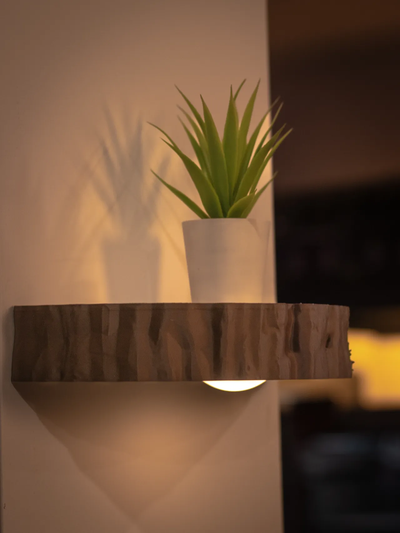 Live Edge Floating Shelf with Accent Light view 2