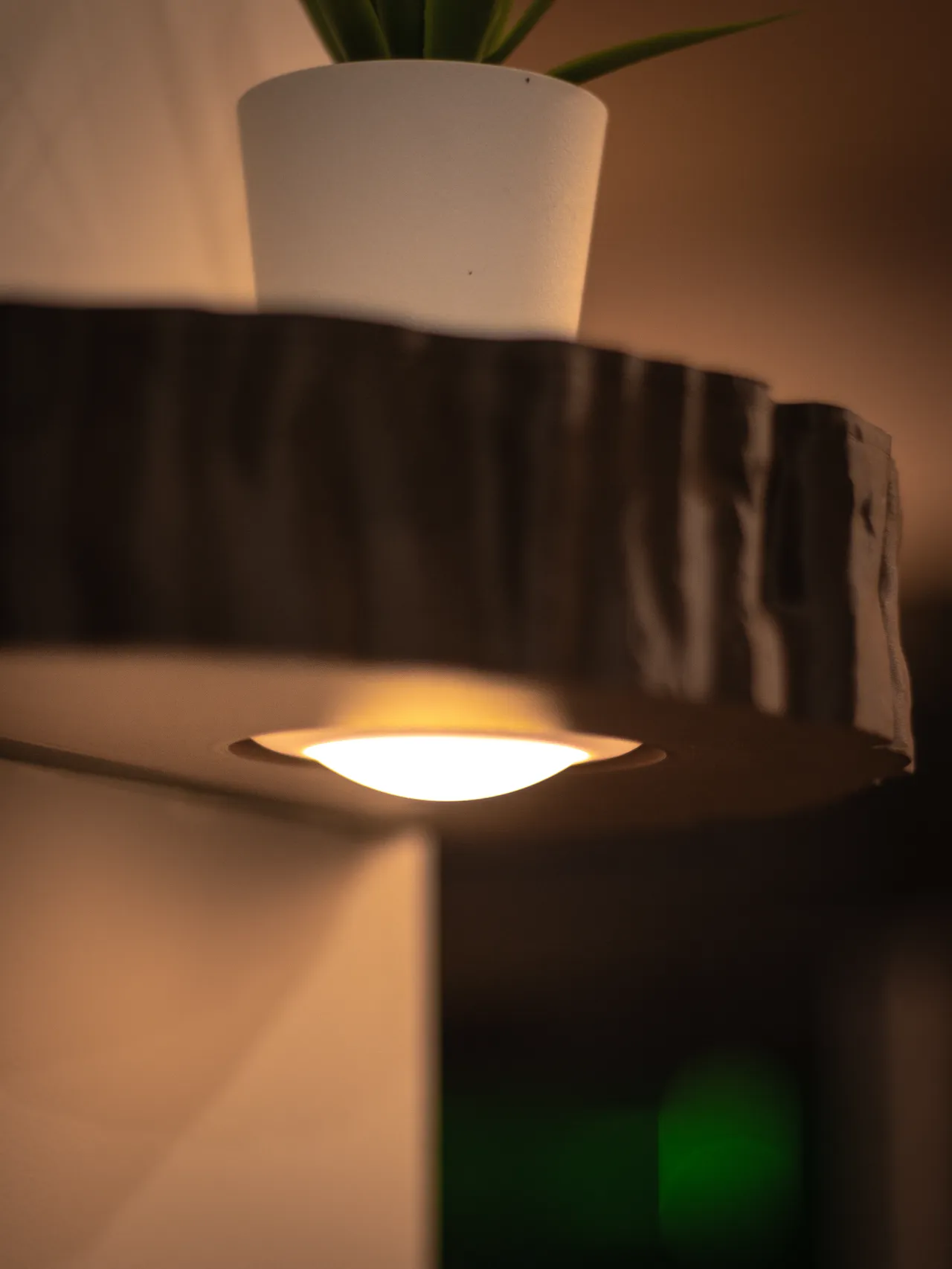 Live Edge Floating Shelf with Accent Light view 4