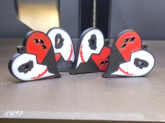 Joker Heart Earrings & Keychain Pendant