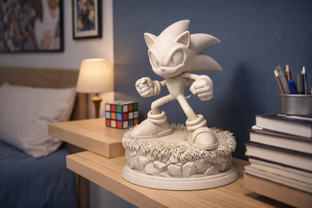 SONIC SCULPTURE - Free 3D Print Model - MakerWorld