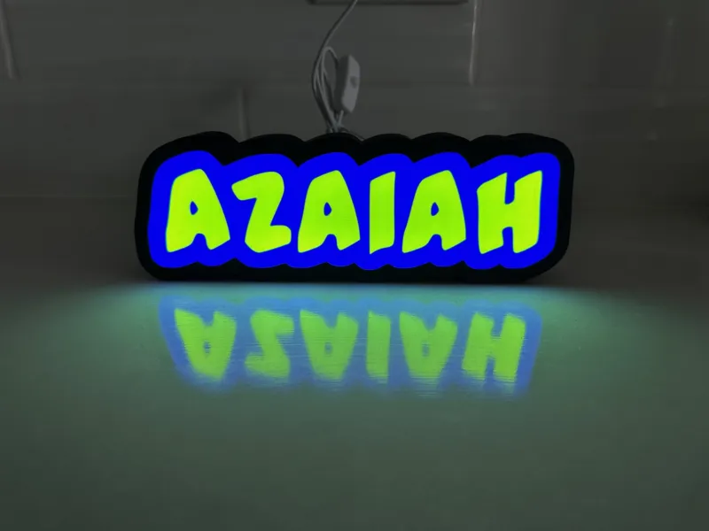 Azaiah Name Light Box