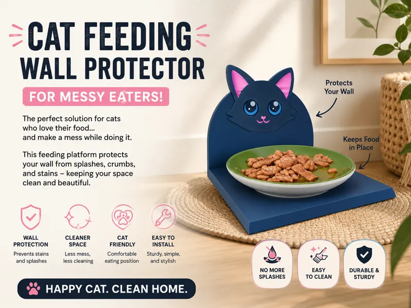 Cat Food Wall Protector & Bowl Platform