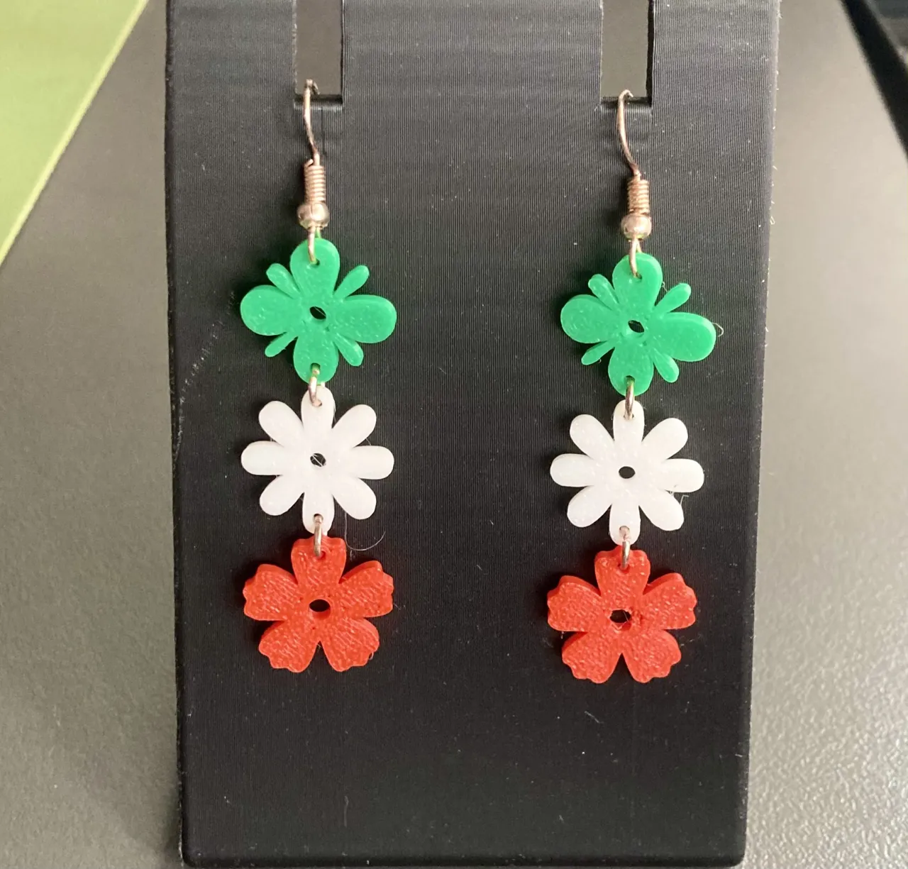 Flower earrings view 2