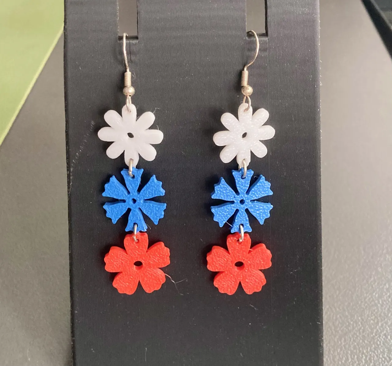 Flower earrings view 3