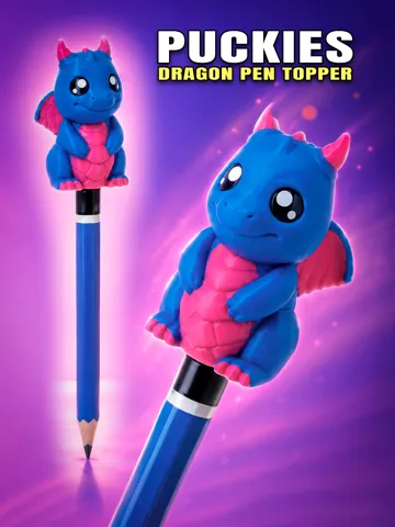 Adorno temático: Cute DRAGON Pencil Topper (Puckies Collection) — vista de referencia 2