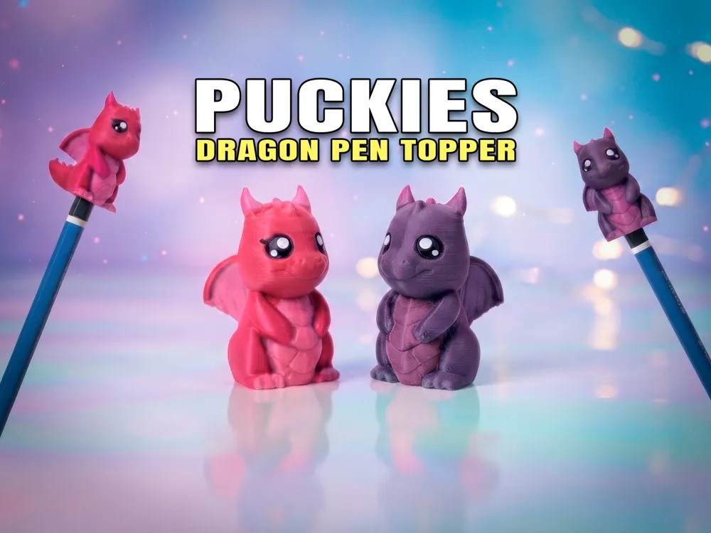 Adorno temático: Cute DRAGON Pencil Topper (Puckies Collection). Referencia del modelo original.