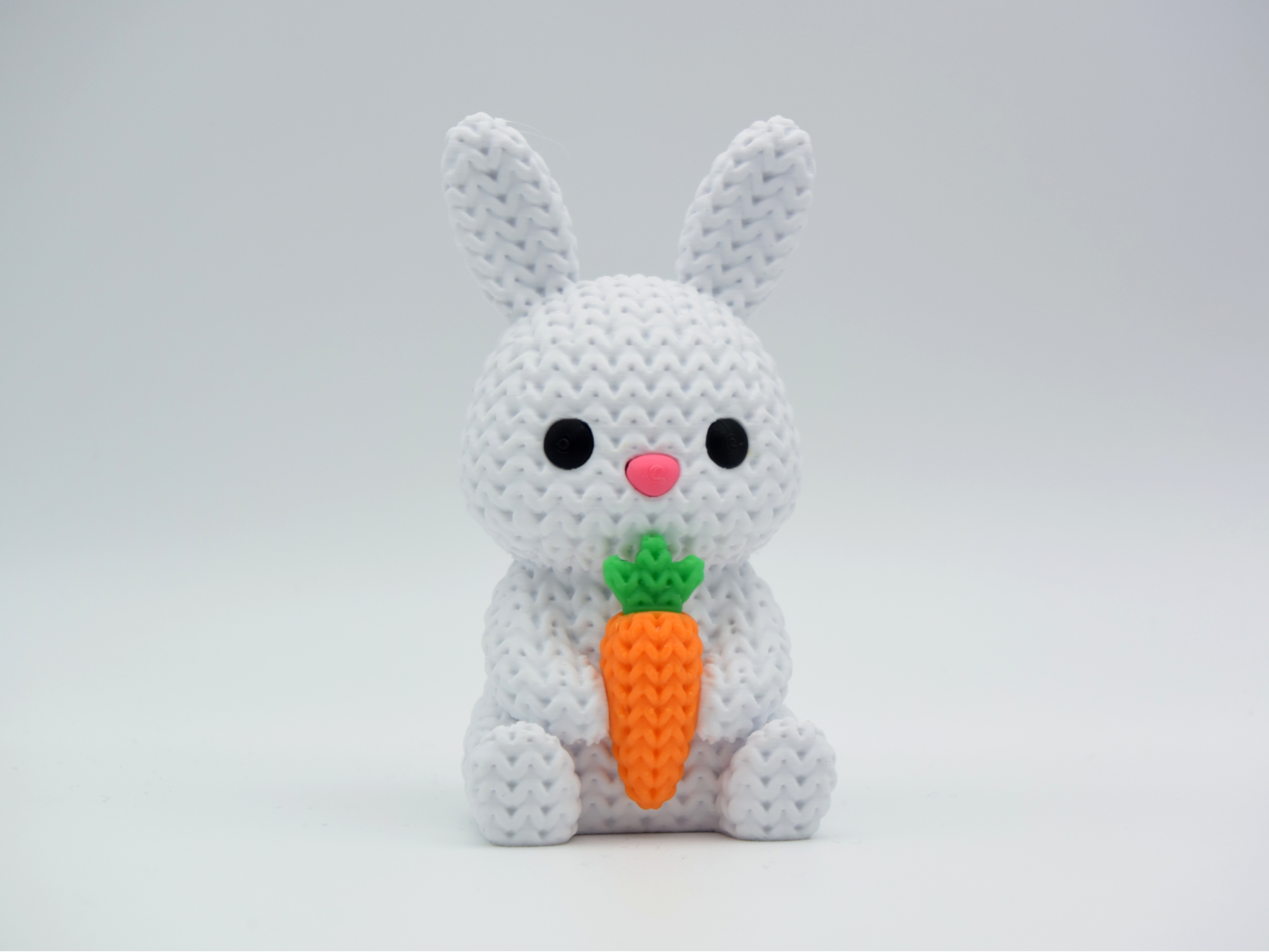 Knitted Bunny With Carrot - Easter
