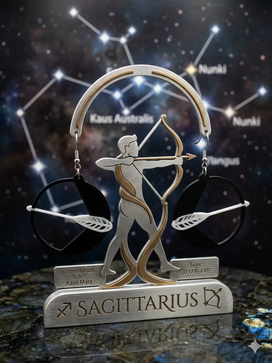 Sagittarius Earrings - Zodiac Series view 2