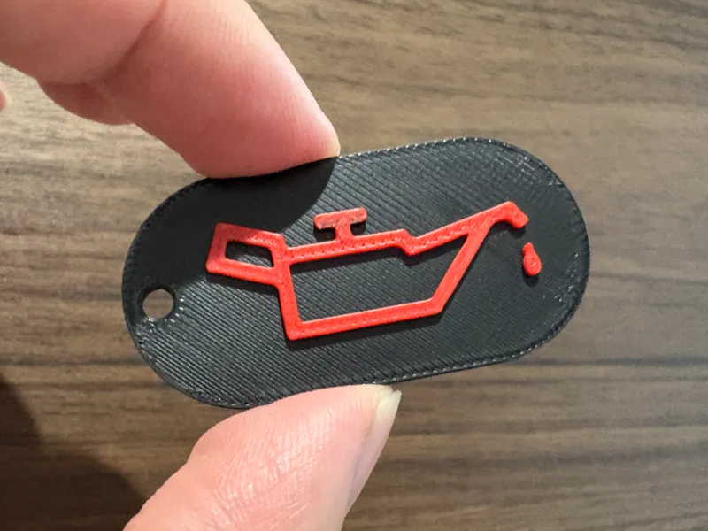 油圧警告灯キータグ　Engine Oil Pressure Light Keychain