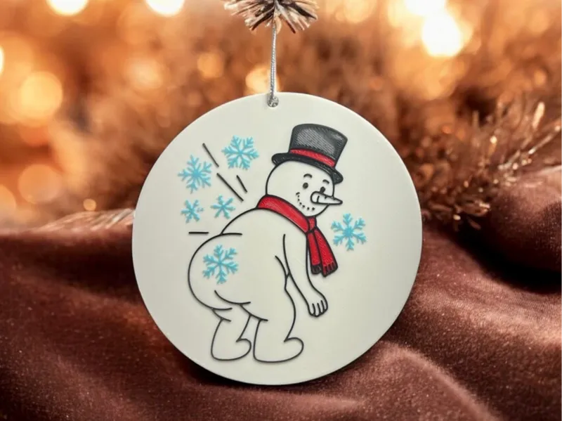 Snowman Snowflakes Ornament