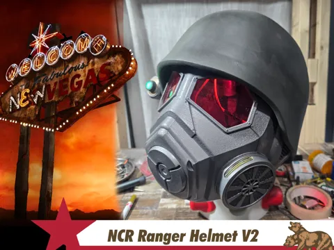 Pieza para disfraz o exhibición: NCR Ranger Helmet V2 — referencia de MakerWorld