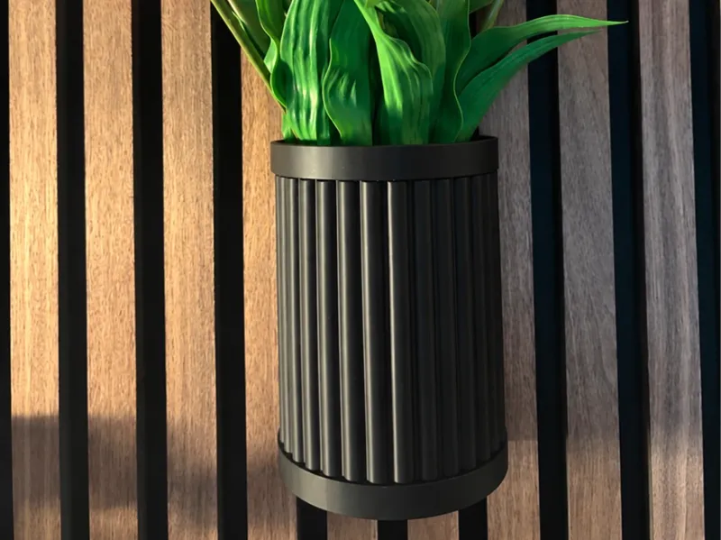 Vase for acoustic wall with hanging system 