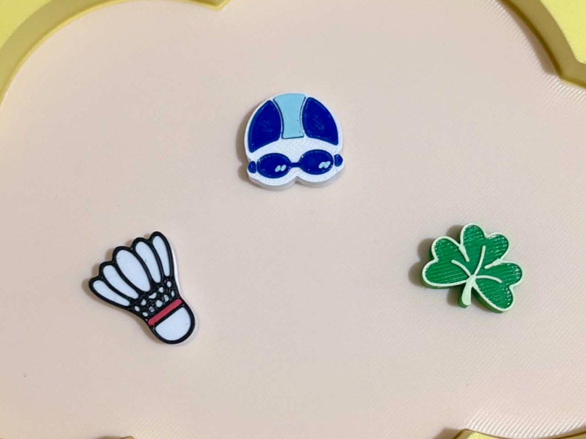 Clover Leaf, Badminton & Swimming Gear charms