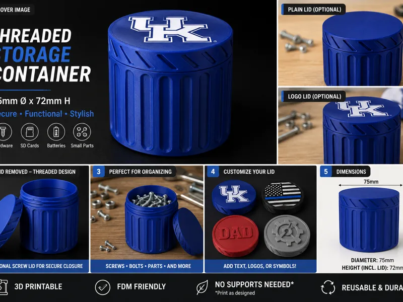 Threaded Storage Container | Screw-Top Organizer
