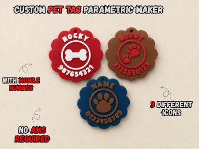 Custom Pet Tag Parametric Maker
