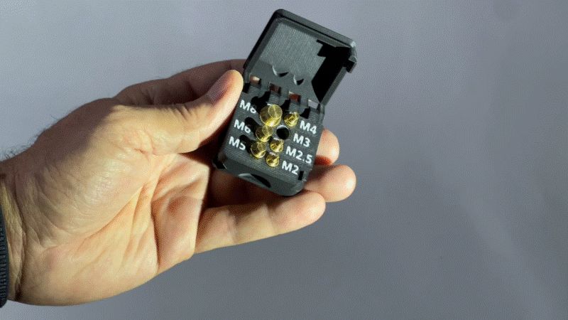 Heat-Set Insert Tip Case - Gridfinity 1x1