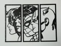 Trio de silhouettes murales super-héros — photo 2