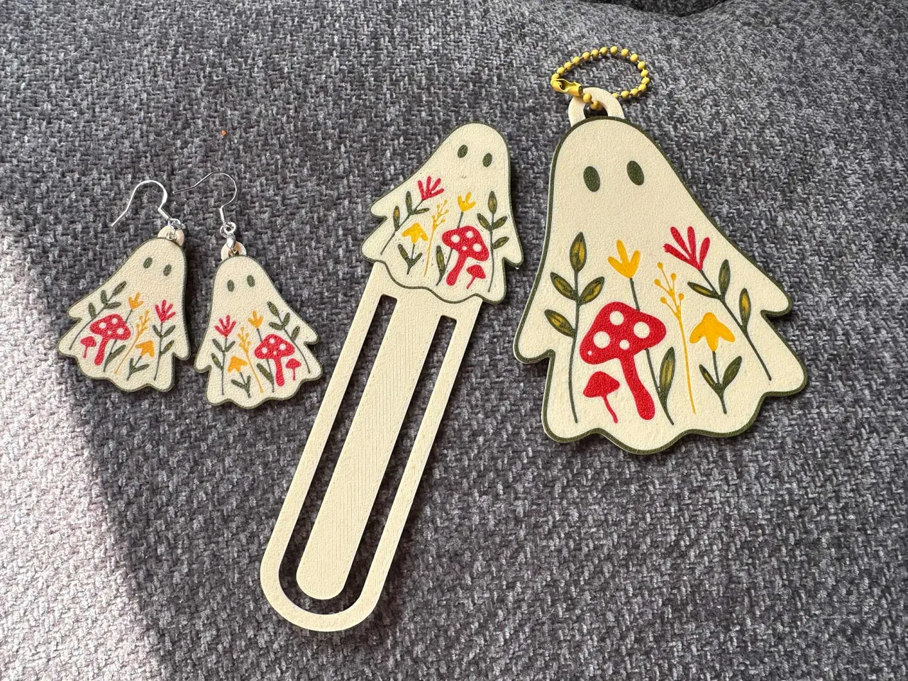 Boho Ghost Earrings Bookmark Keychain view 4
