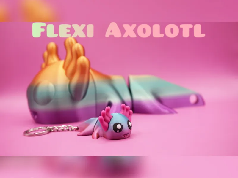 Flexi Axolotl - keychain