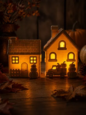 Accesorio de iluminación decorativa: Cozy Village Light – Set of Two House Lanterns — vista de referencia 2