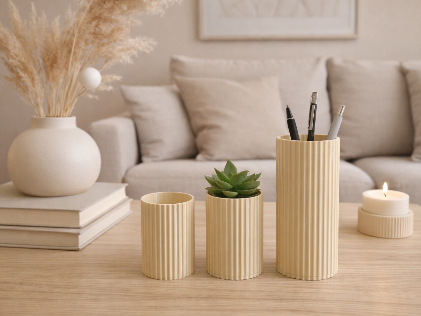 Set di 3 Vasetti Decorativi Moderni
