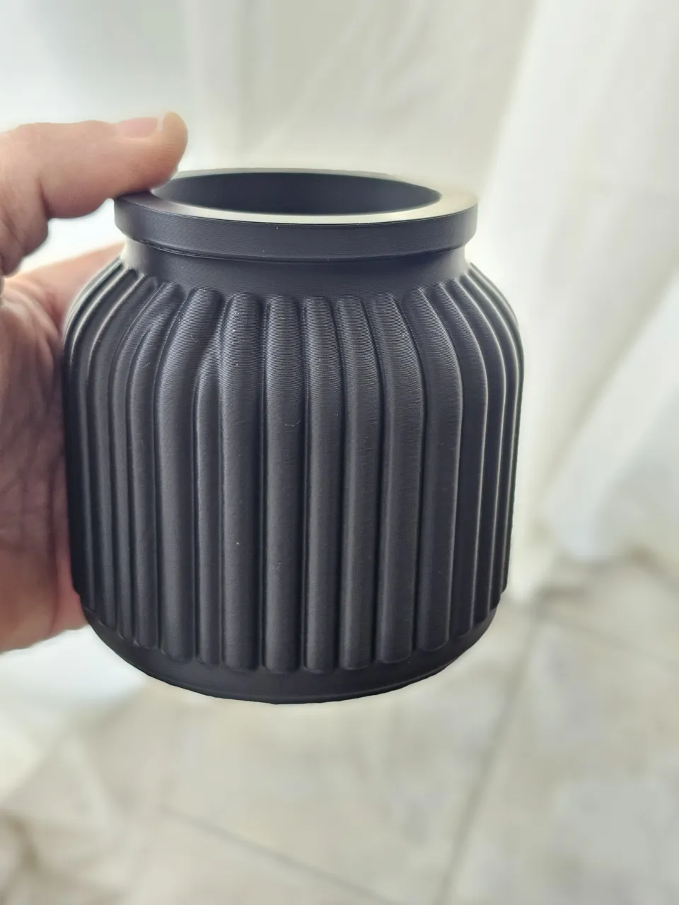 Modern Ribbed Planter / Vase view 3