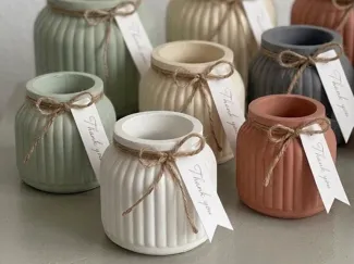 Modern Ribbed Planter / Vase