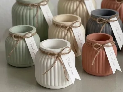 Modern Ribbed Planter / Vase 