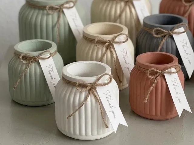 Modern Ribbed Planter / Vase